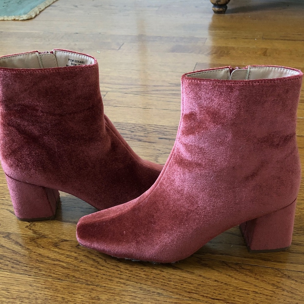 Velvet Ankle Boots 2.5” heels